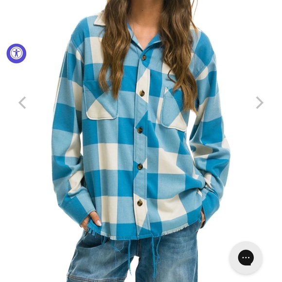 Aviator Nation Tops - Aviator Nation Blue and White Plaid Button Down Shirt
